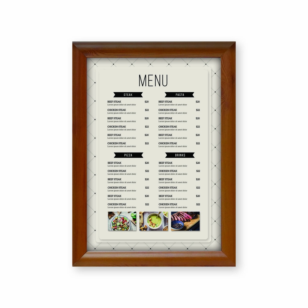 Kliklijst A4 25mm hout look