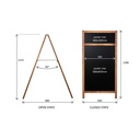 Krijt stoepbord DeLux 66x128 cm met topbord natural