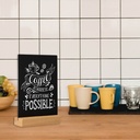 Krijtbord met houten voet A5
