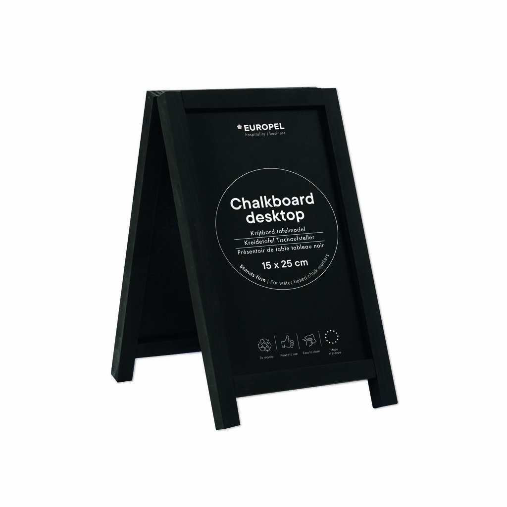 Krijtbord tafelmodel mini zwart (15x25 cm)