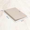 Linnen menumap A4 met 6 showtassen in beige