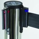 Afzetpaal 940mm 11 kg. chrome met lint 2500mm zwart
