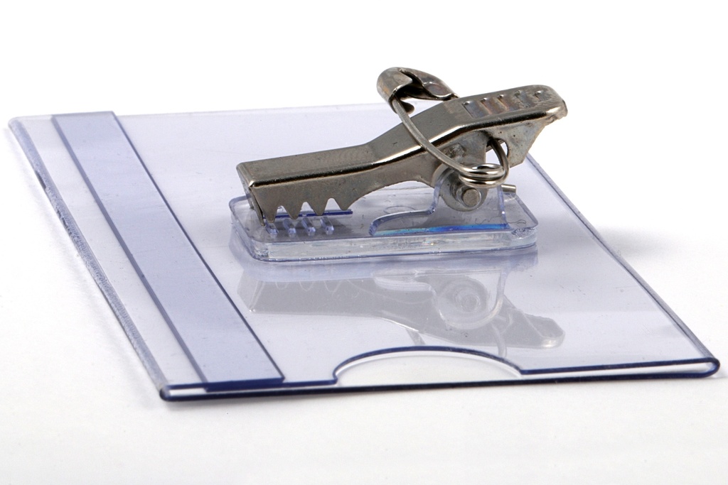 Badge clip + speld 75 x 40 mm / 24 stuks