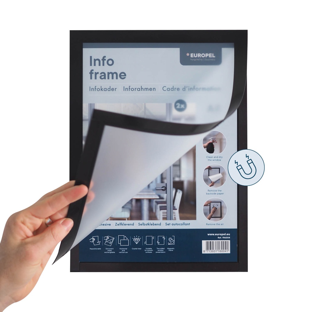 Infokader Zelfklevend set 2 stuks A4 zilver
