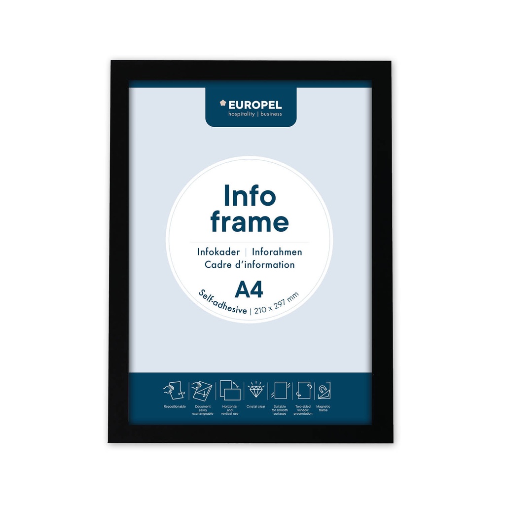 Infokader Zelfklevend set 2 stuks A4 zwart