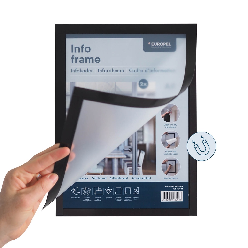 Infokader Zelfklevend set 2 stuks A5 zwart