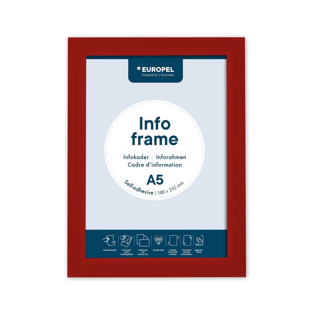 Infokader Zelfklevend set 2 stuks A5 rood