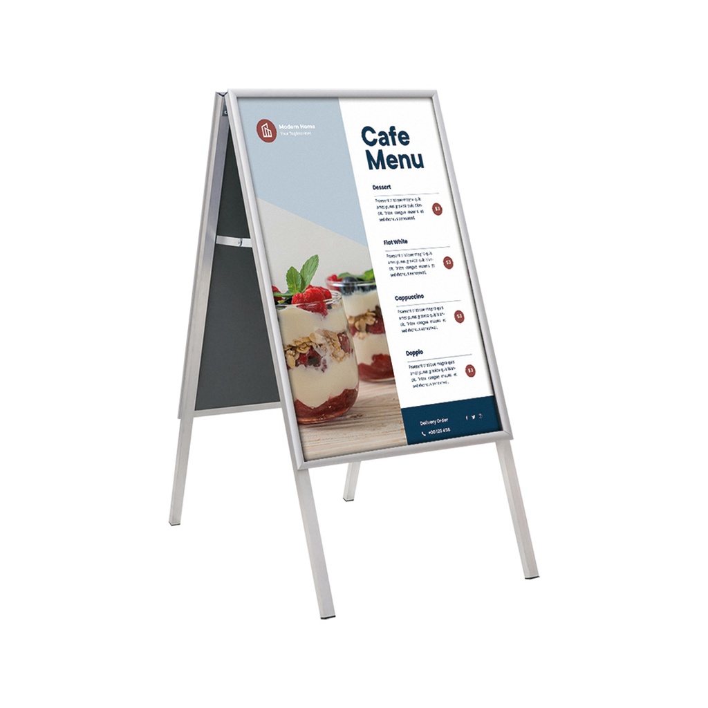 Stoepbord A1 "123 classic" - met kliklijst 25 mm