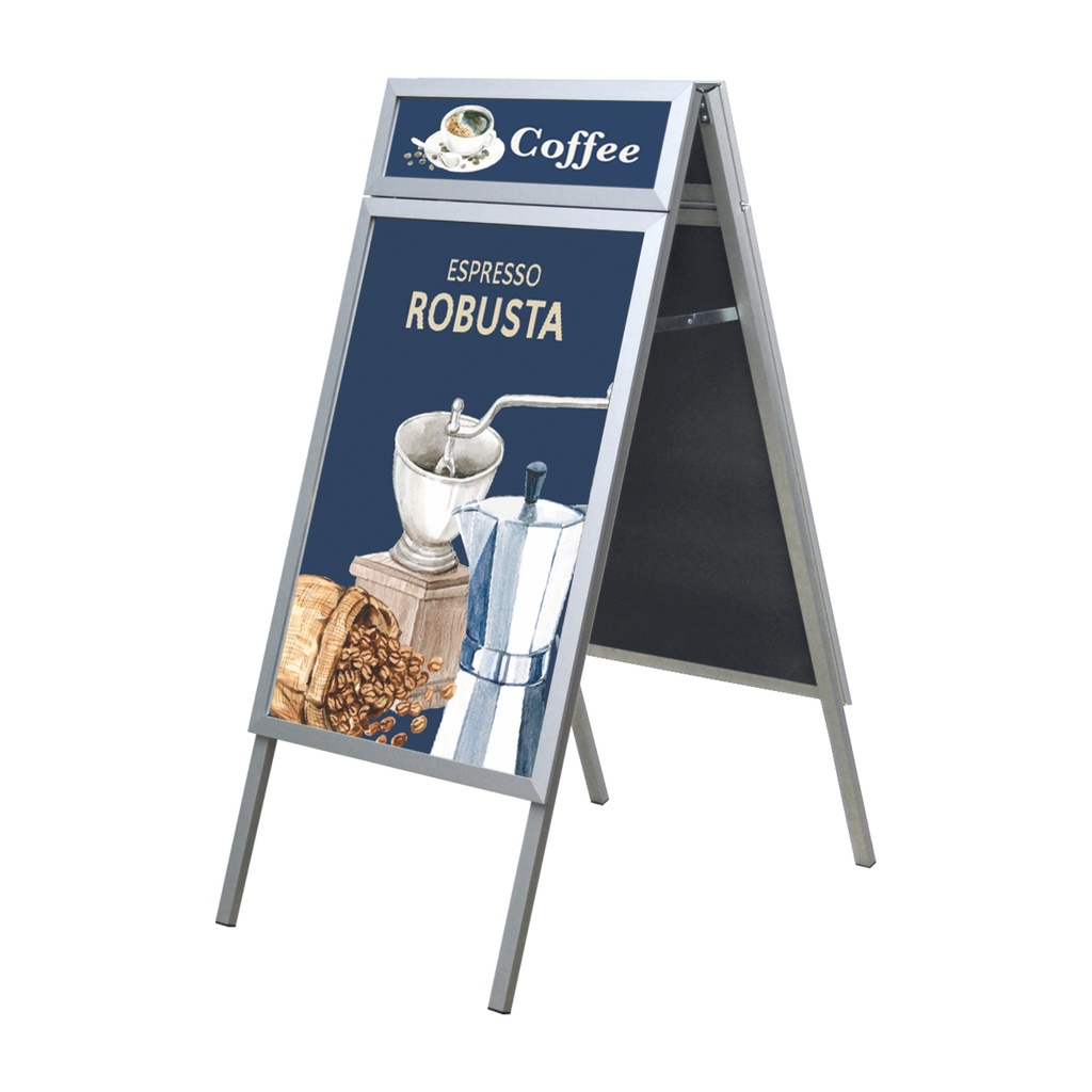 [355116] Stoepbord "classic click 59,4 x 84 cm met topbord" - lijst 32 mm - weerbestendig