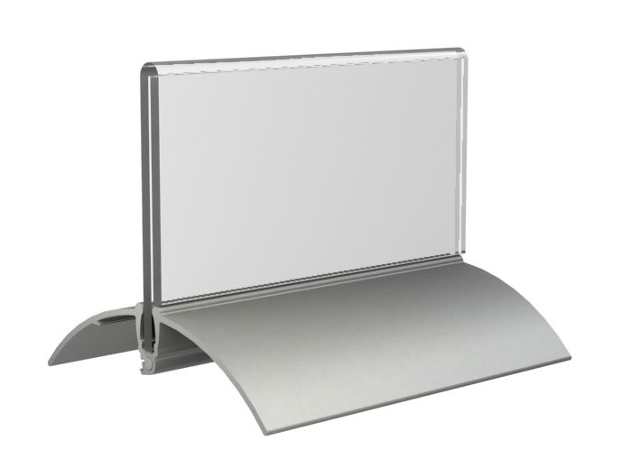 [350085] Tafelnaambordjes 5,2 x 10 cm met T-standaard van aluminium......2 stuks!