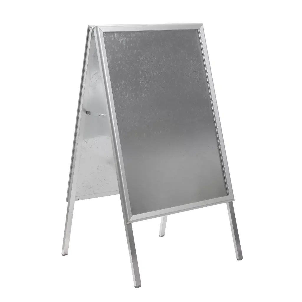 Stoepbord "A1 economy zilver" - met kliklijst - frame 32mm