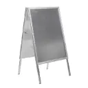 Stoepbord "A1 economy zilver" - met kliklijst - frame 32mm