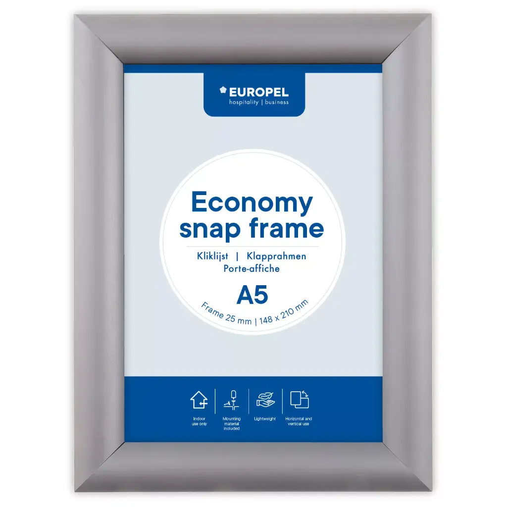 Kliklijst A5 "economy zilver" - lijst 25 mm