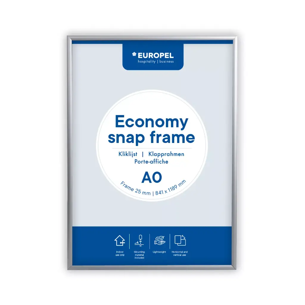 Kliklijst A0 "economy zilver" - lijst 25 mm
