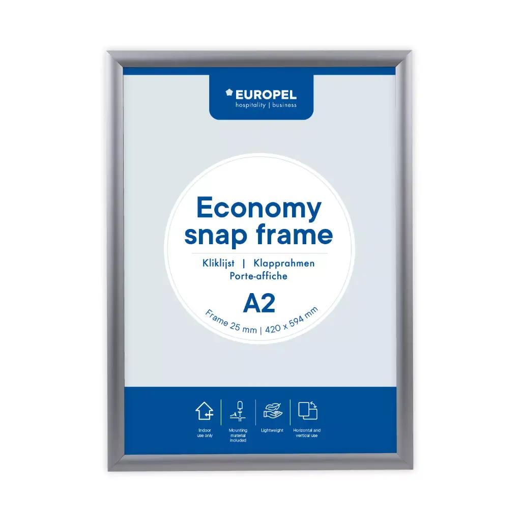 Kliklijst A2 "economy zilver" - lijst 25 mm