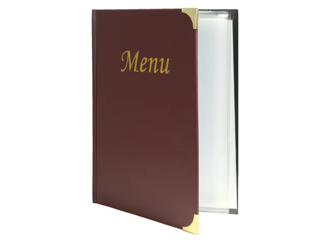 Menumap A4 "Securit lederlook" - wijnrood - 4 tassen