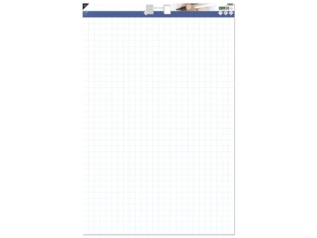 Flipoverpapier -"blanco/ruit 65x100cm" - microperforatie