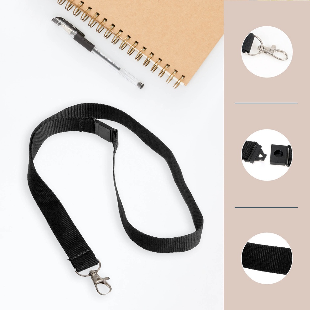 [121275-1 - Q921341 -1] Badgekoord "zwart" - 10 stuks