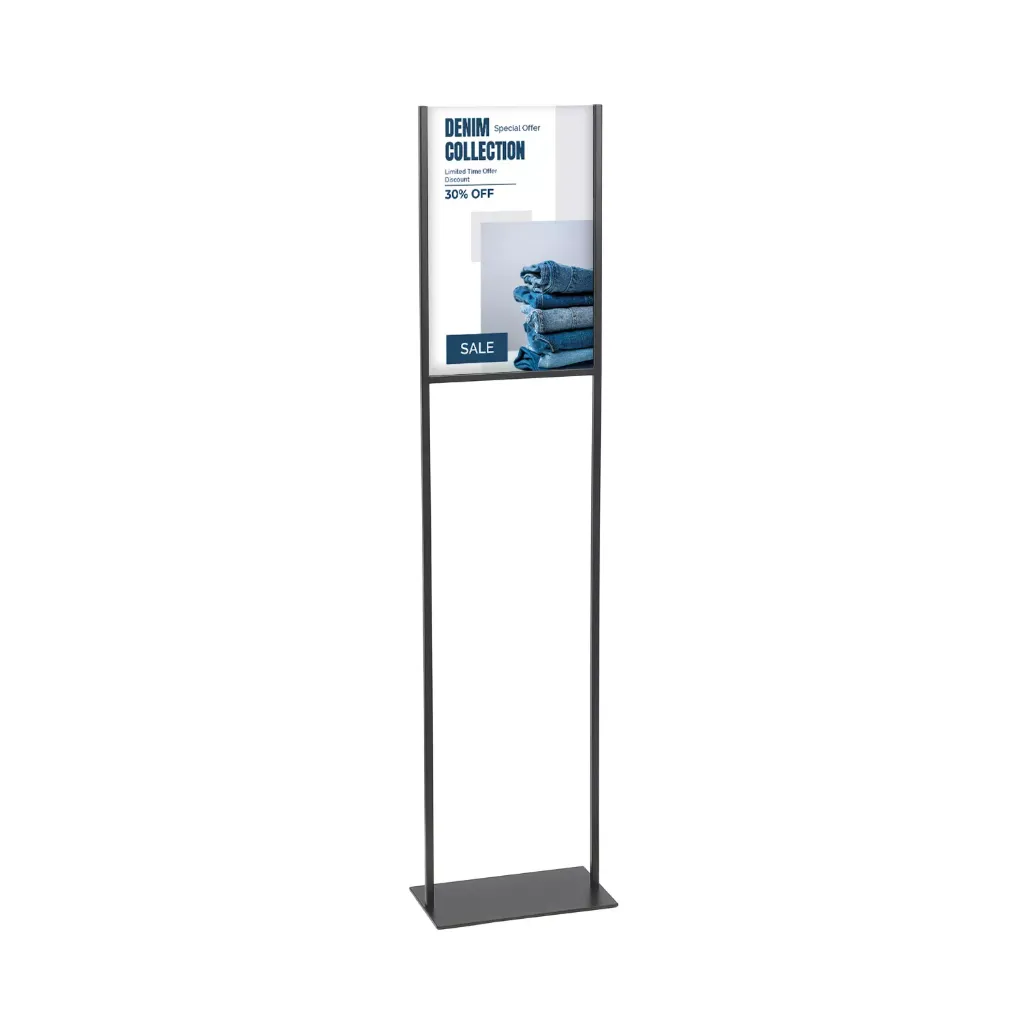 [355041] Informatie standaard - A3 - zwart metaal - acryl bord