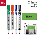 Whiteboard marker "Deli wisser + 4 markers" - ronde punt 2,0 mm