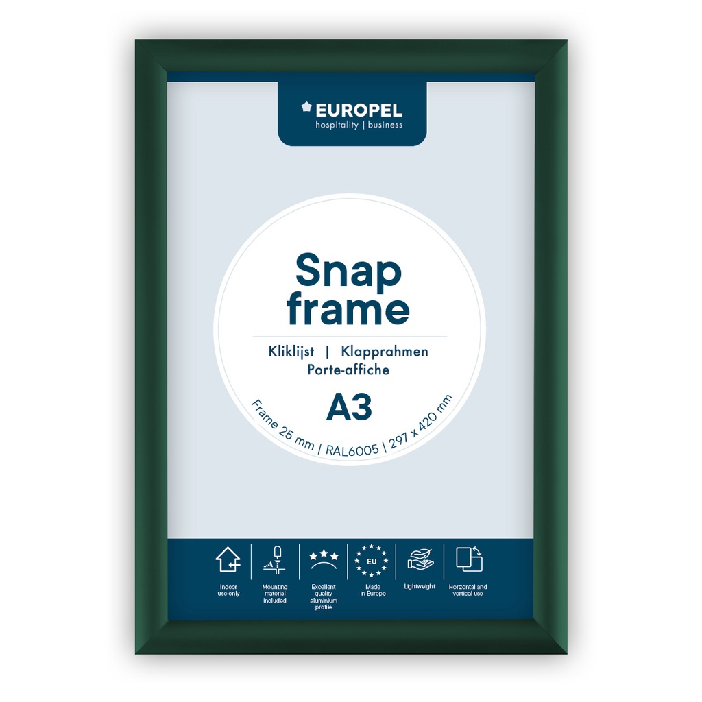 Kliklijst A3 "premium groen" - lijst 25 mm