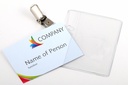 Badge "met strip en clip" - 90 x 60 mm - doos à 24 stuks