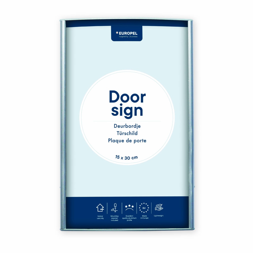 [355504] Deurbordje "durodoor" - 15x30cm - zilver - per 2 stuks