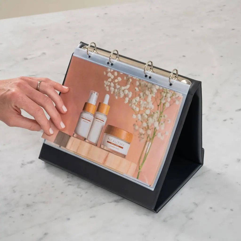 [RI93155] Flipover "A5 liggend"-zwart - compleet met 10 tassen - per 5 stuks