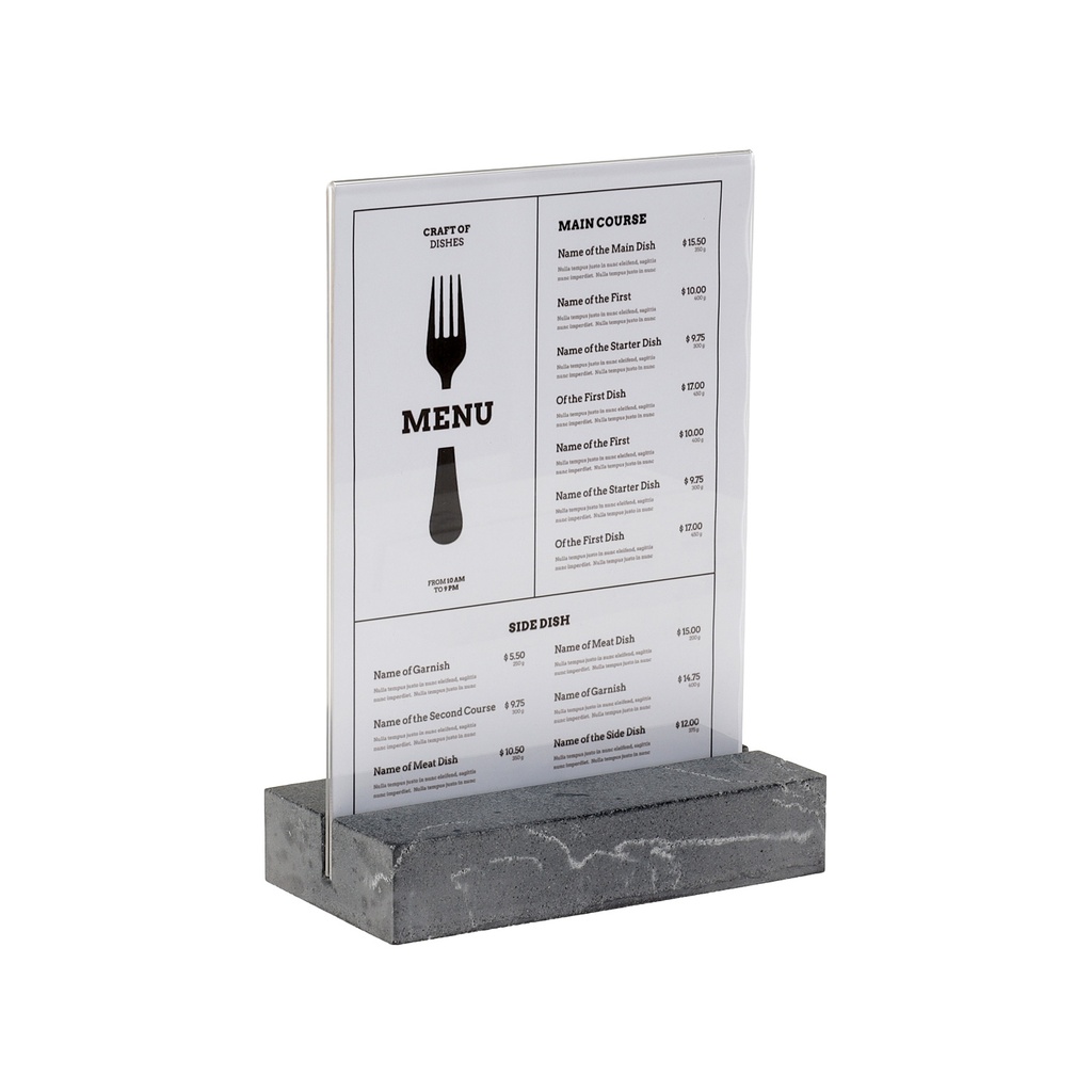 [351023-5] Kaarthouder - T standaard - "polystone antraciet" - A5 - per 5 stuks