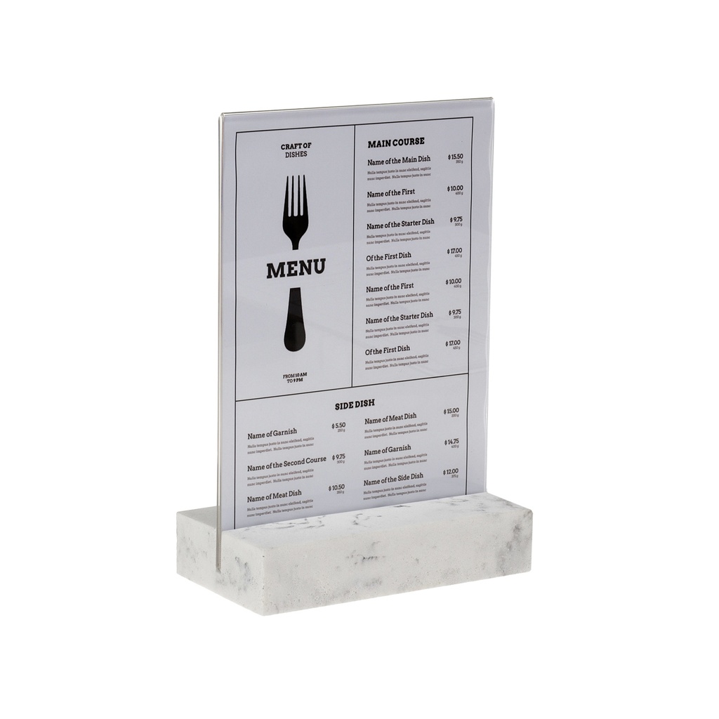 [351021-5] Kaarthouder - T standaard - "polystone wit" - A5 - per 5 stuks