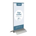 Kaarthouder "DuroSign"  1/3 A4 met T-standaard van aluminium