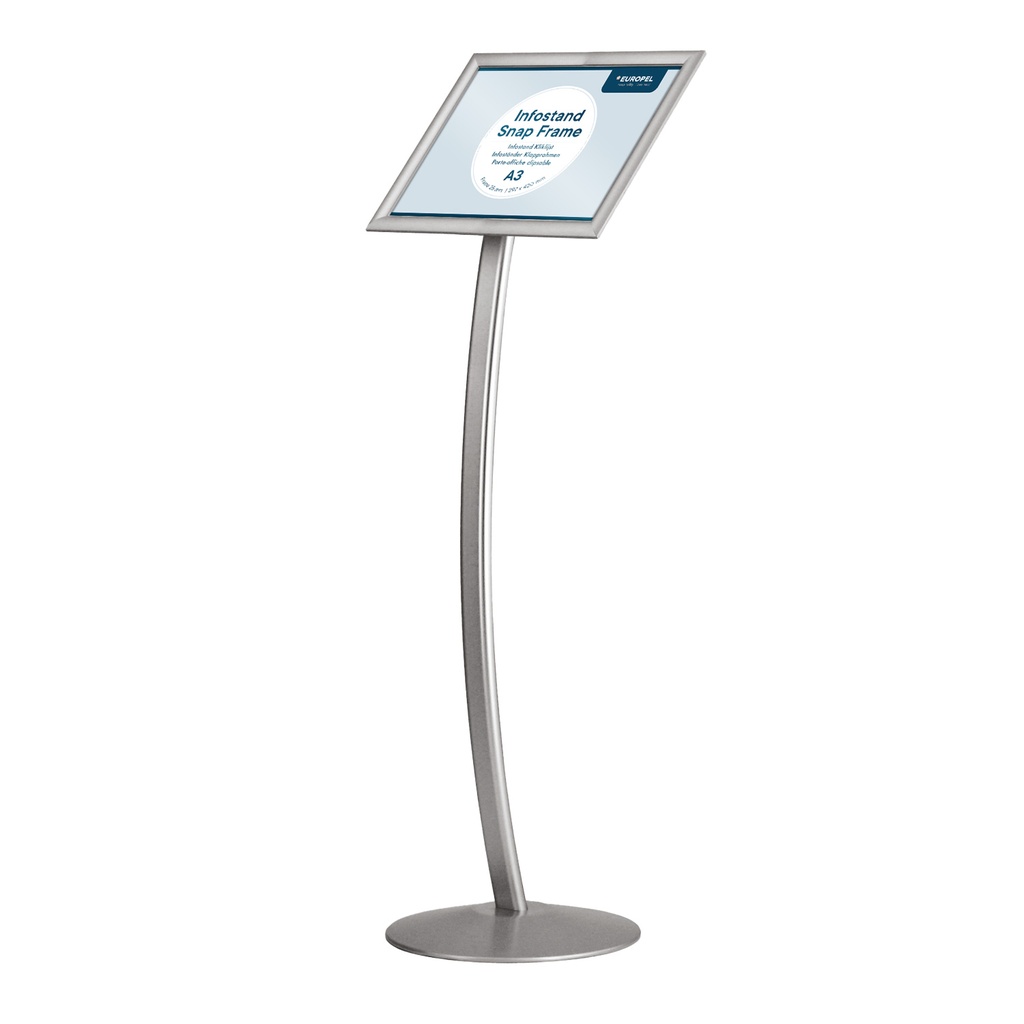 [355038] Infostand "gebogen met kliklijst" - frame 25mm - formaat A3