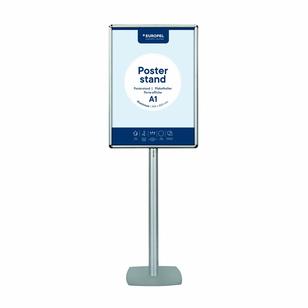 Posterstand aluminium met kliklijst A1