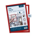 Infokader "magnetisch - zelfklevend" - kleur rood - formaat A3 - set à 2 st