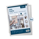 Infokader "magnetisch - zelfklevend" - kleur zilver - formaat A3 - set à 2 st.     