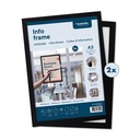 Infokader "magnetisch - zelfklevend" - kleur zwart - formaat A3 - set à 2 st. 