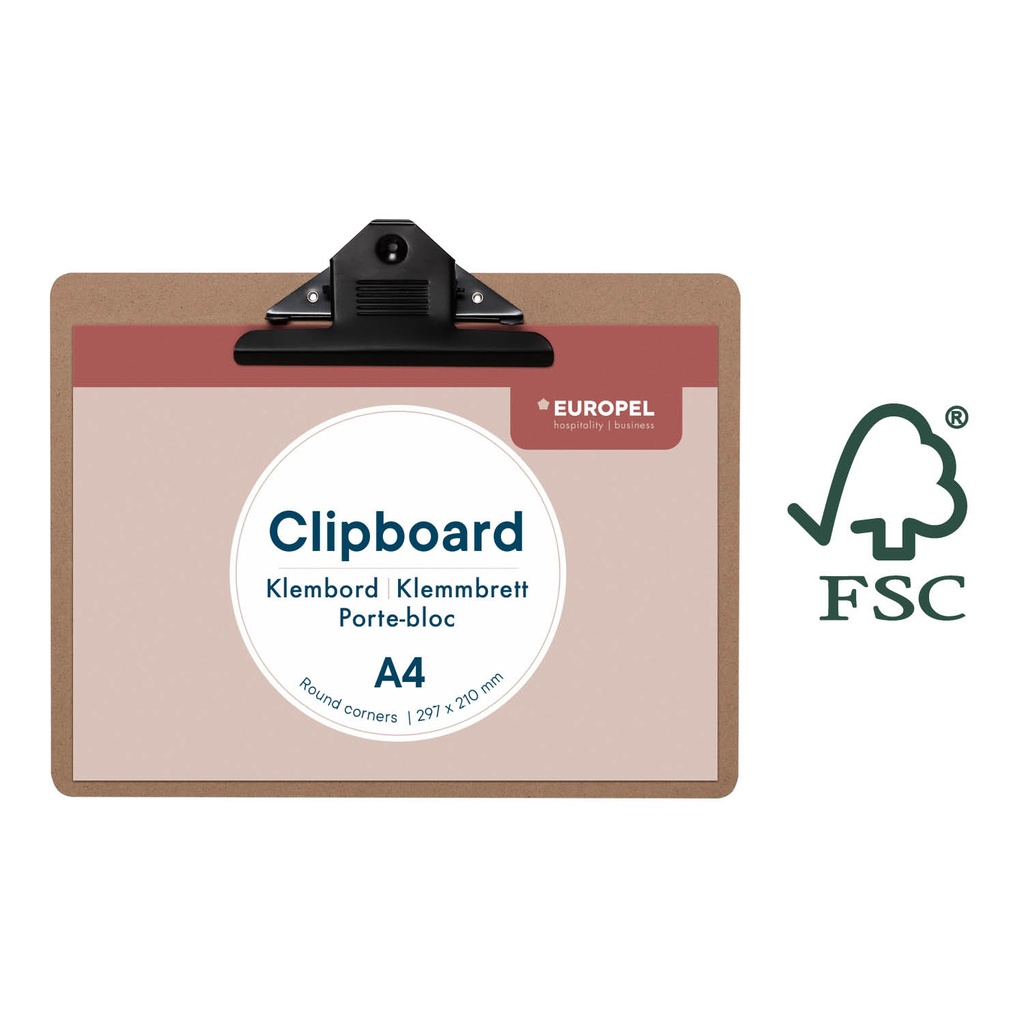 [197000] Klembord - "A4 liggend" - hout - per 12 stuks