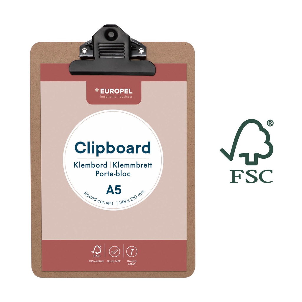 [197002] Klembord - "A5 staand" - hout - per 12 stuks