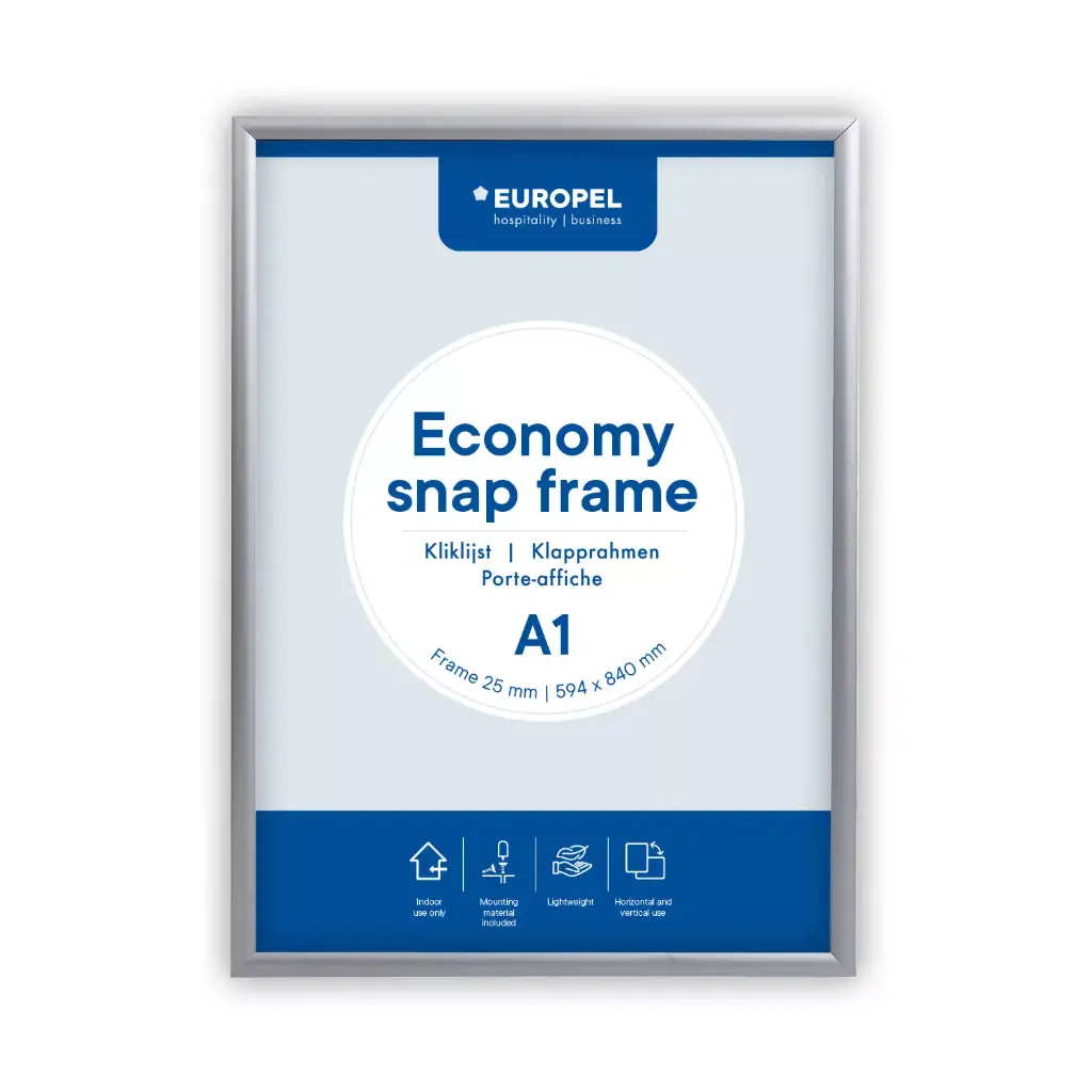 Kliklijst A1 "economy zilver" - lijst 25 mm
