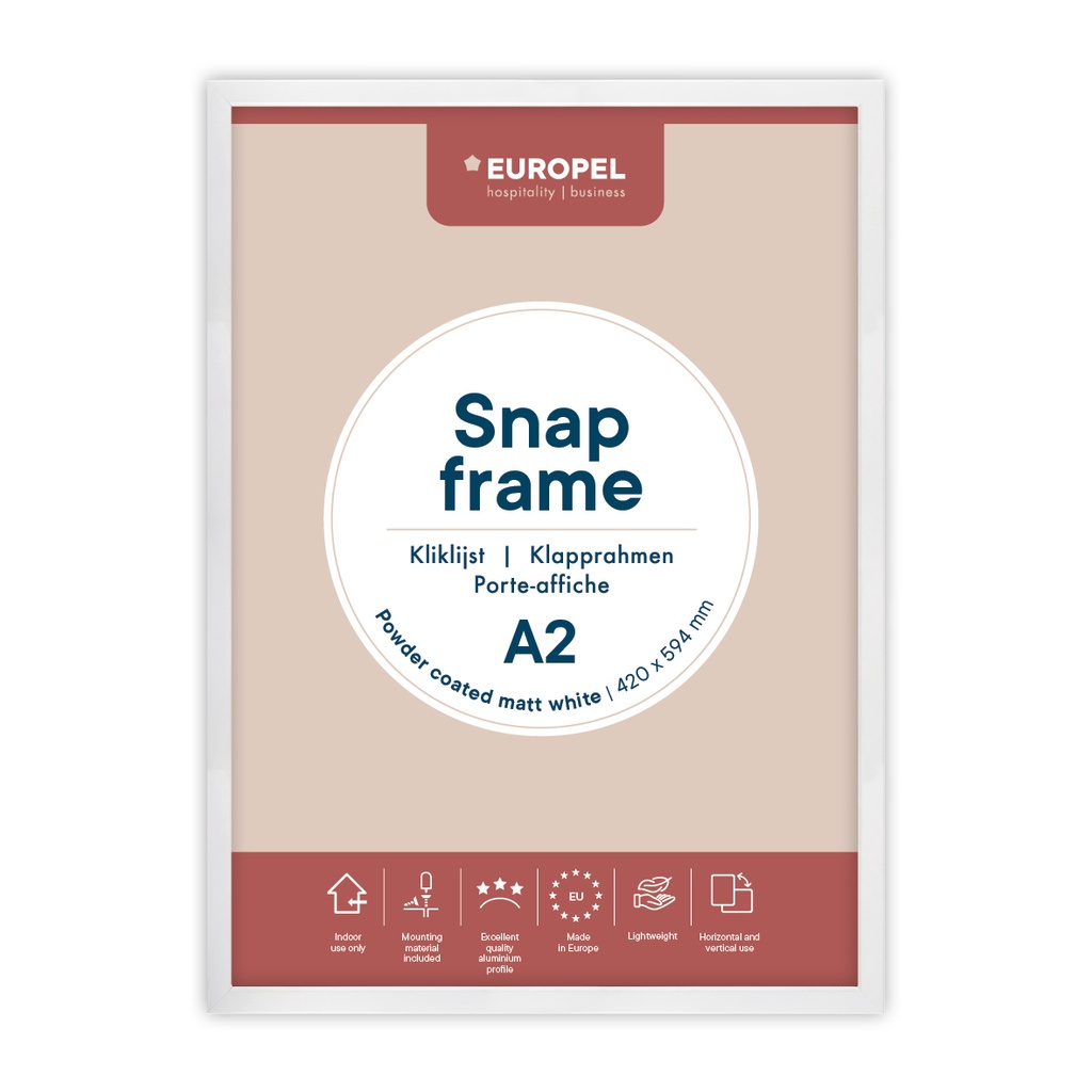 Kliklijst "A2 mat wit" - frame 25mm