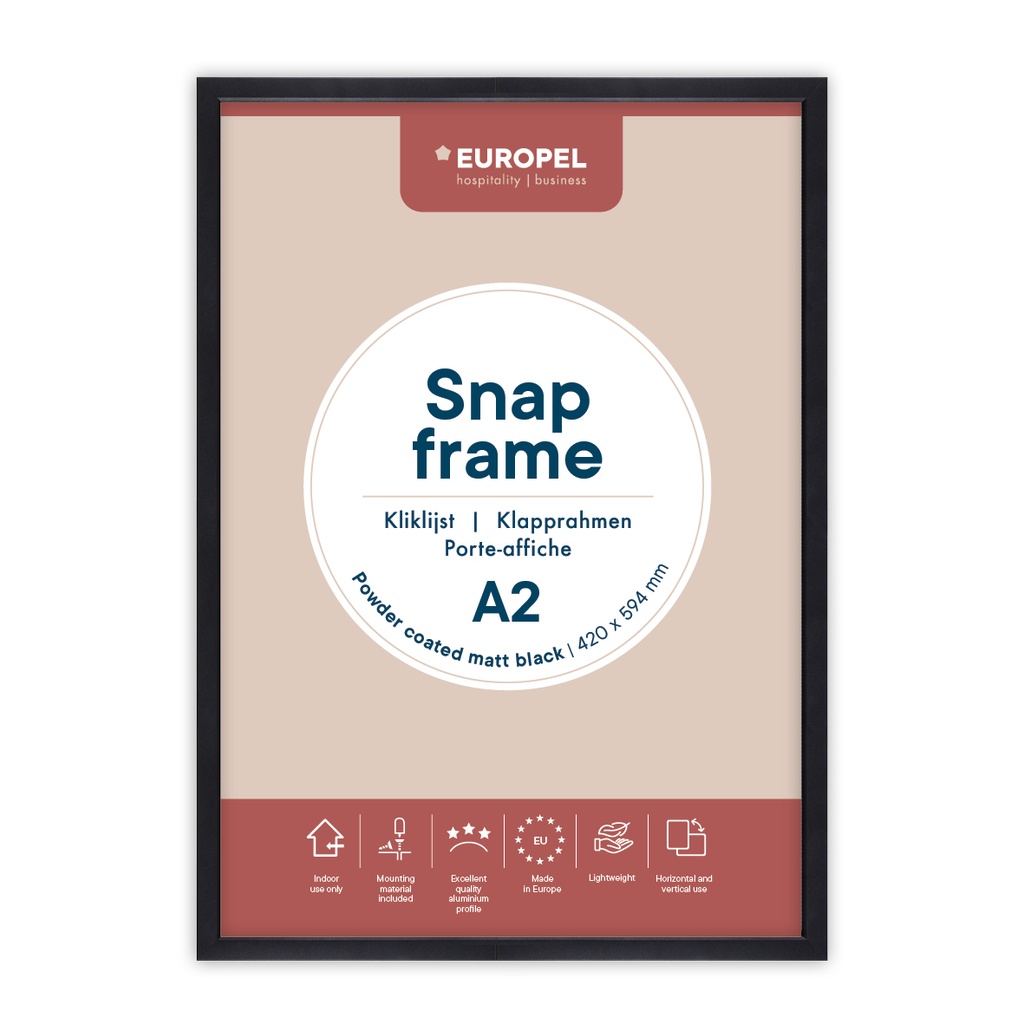Kliklijst A2 "exclusive mat zwart" - lijst 25 mm