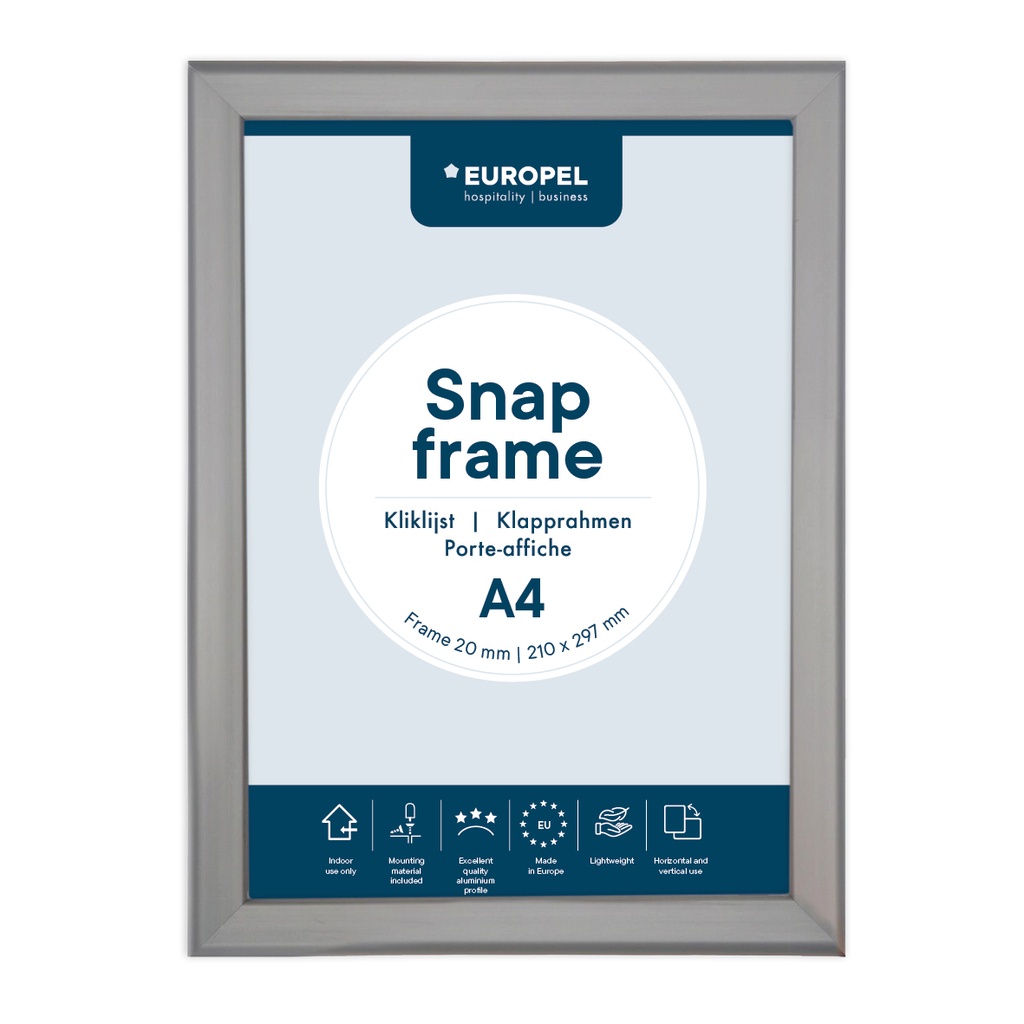 Kliklijst A4 "premium zilver" - frame 20 mm