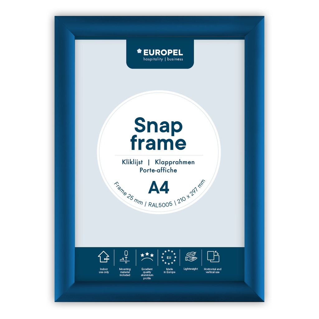 Kliklijst A4 "premium blauw" - frame 25 mm