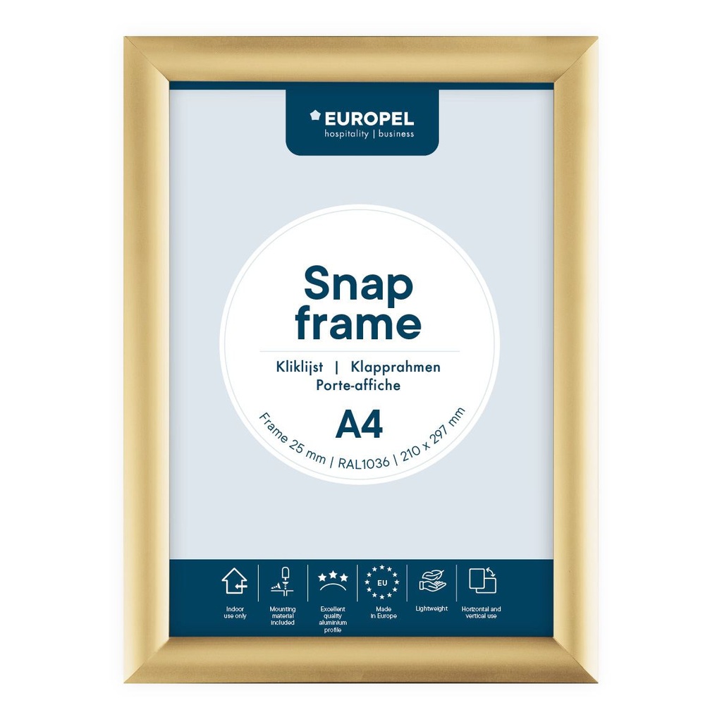 Kliklijst "A4 goud" - frame 25mm
