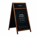 Stoepbord krijt "natural" - met topbord - 66x128cm