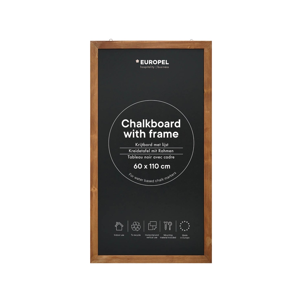 Krijtbord "wandbord promo 60 x 110 cm" - dennenhouten lijst