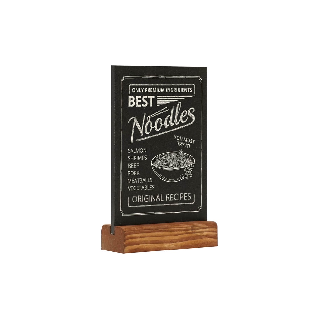 [356274-10] Krijtbord A6 "tafelmodel staand" - dennenhouten voet
