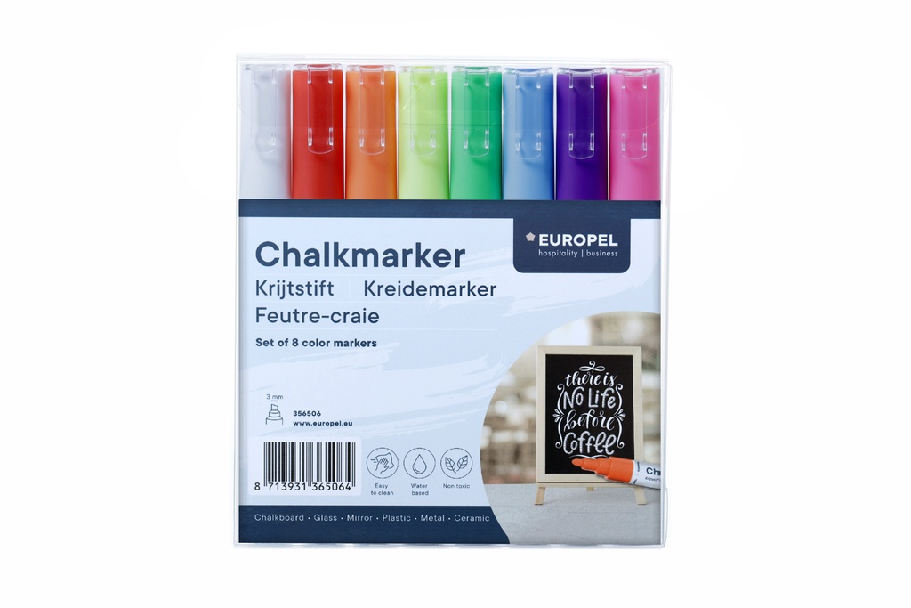 [356506] Krijtstift "assorti kleur" - 1 tot 3 mm - etui met 8 stuks 