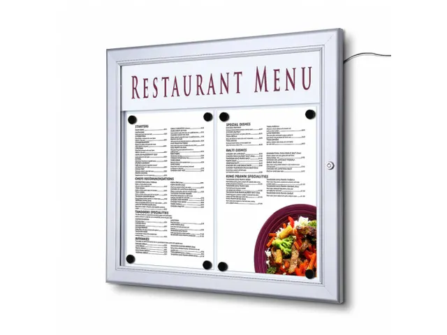 [SDD-SCZ2XA4LED] 123 Vitrine voor menukaarten - 2x A4 - LED verlicht  - logo paneel