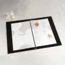 Menumap A5 "Linnen de Luxe" met 6 showtassen - zwart - per 3 stuks